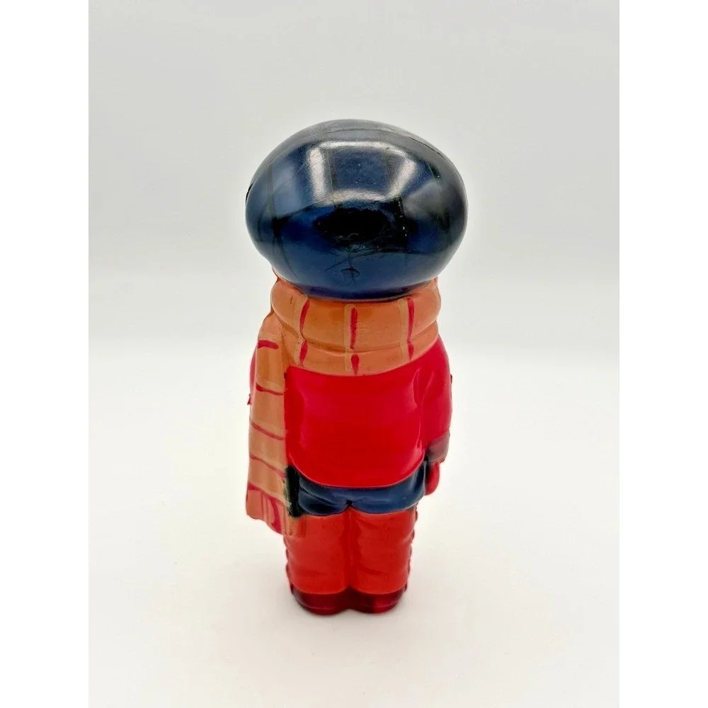 Vintage Rubber Squeeze Toy Boy w Glasses Hat Figure 5